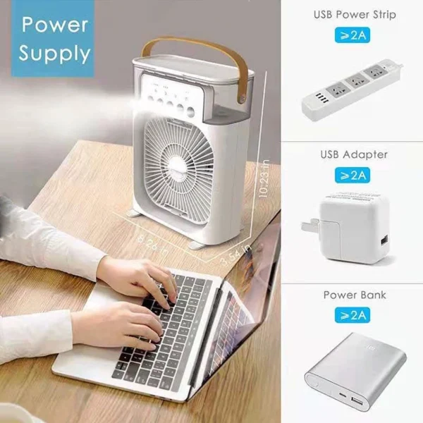 ⏰Today Only SGD 5.9⏰Portable USB Mini Aircond, Air Cooler, Mist Fan, Kipas Penyejuk Mini Meja - Image 5