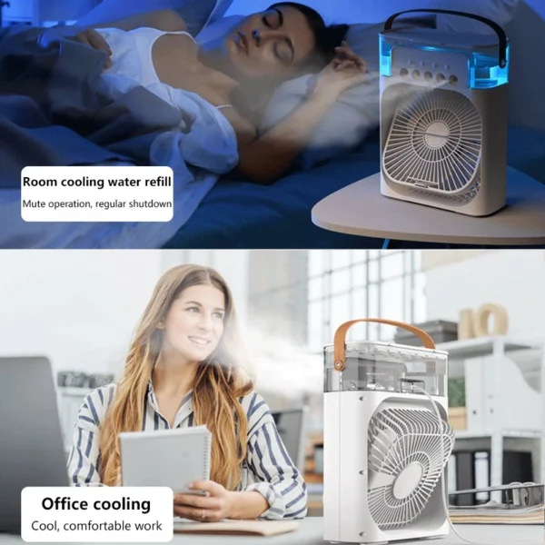 ⏰Today Only SGD 5.9⏰Portable USB Mini Aircond, Air Cooler, Mist Fan, Kipas Penyejuk Mini Meja - Image 9