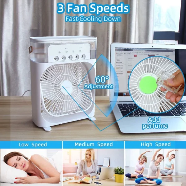 ⏰Today Only SGD 5.9⏰Portable USB Mini Aircond, Air Cooler, Mist Fan, Kipas Penyejuk Mini Meja - Image 2