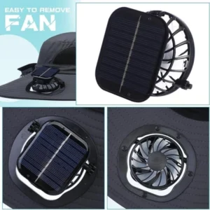 ⏰SHANRONG Sun Hat with Solar Fan, USB Recharging 2 Solar Fan Wide Brim Sun Hat, Convenient Solar Powered Breathable Adjustable Sun