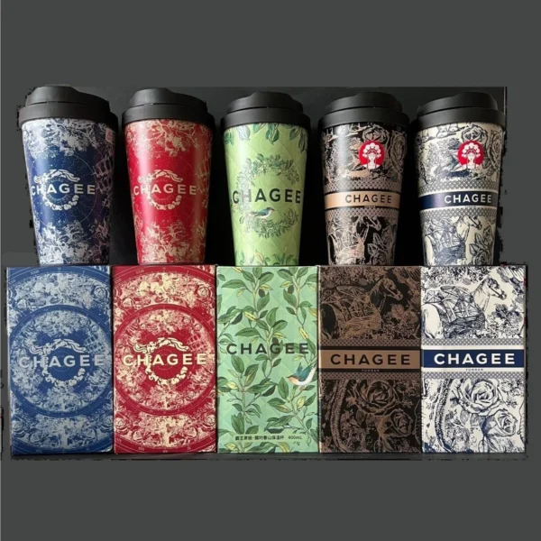 🥛𝘾𝙃𝘼𝙂𝙀𝙀 Thermos Cup🥛Lock&Lock co-name Tea Horse Ancient Road one-click bounce table accompanying cup CHAGEE Thermos Cup 316 Stainless Steel 400ml🥛